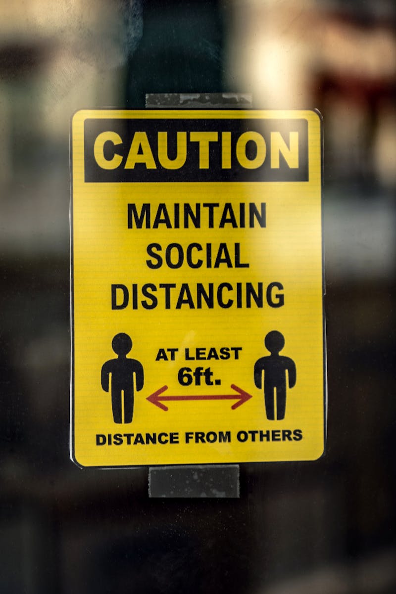 Yellow caution wet floor sign