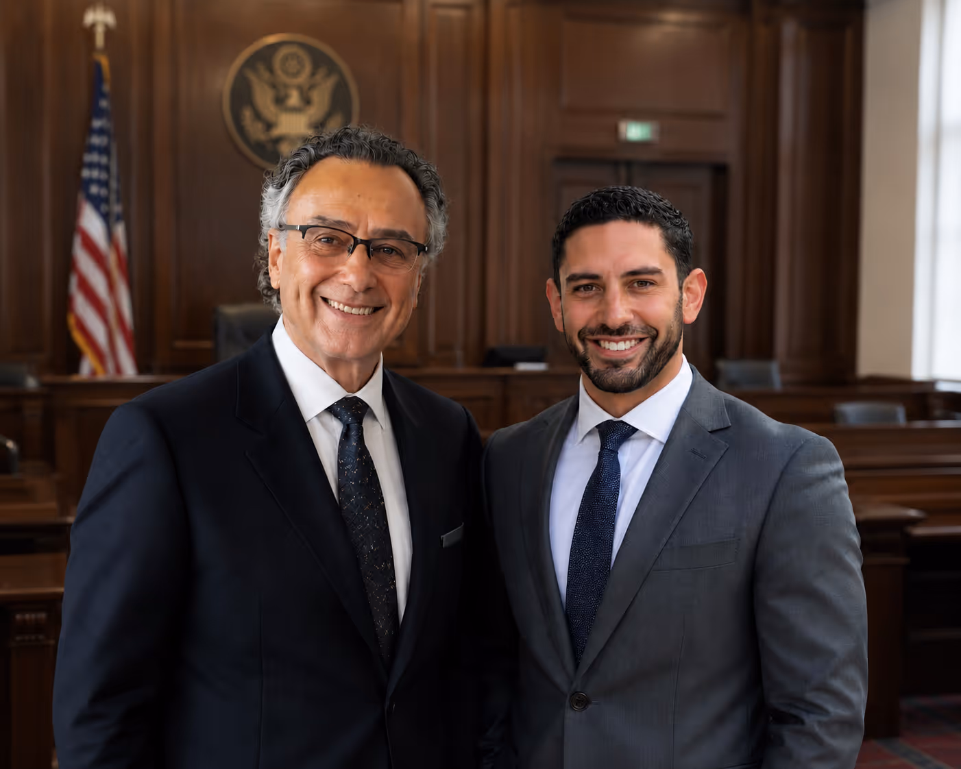 Experienced attorney representing a family in a Michigan courtroom trial