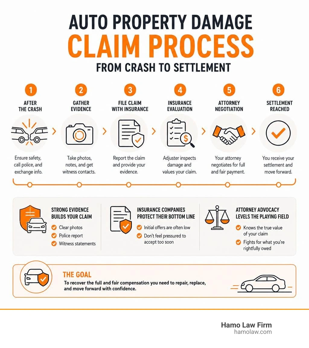 Auto property damage claim process: steps from crash to settlement, including evidence, insurance, and attorney negotiation Auto property damage claim process: steps from crash to settlement, including evidence, insurance, and attorney negotiation