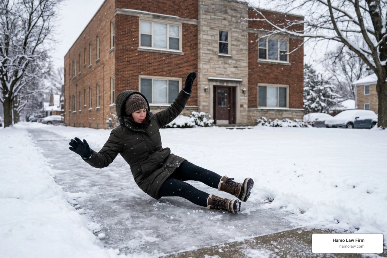 Michigan premises liability lawyer slip and fall on icy sidewalk Michigan premises liability lawyer slip and fall on icy sidewalk