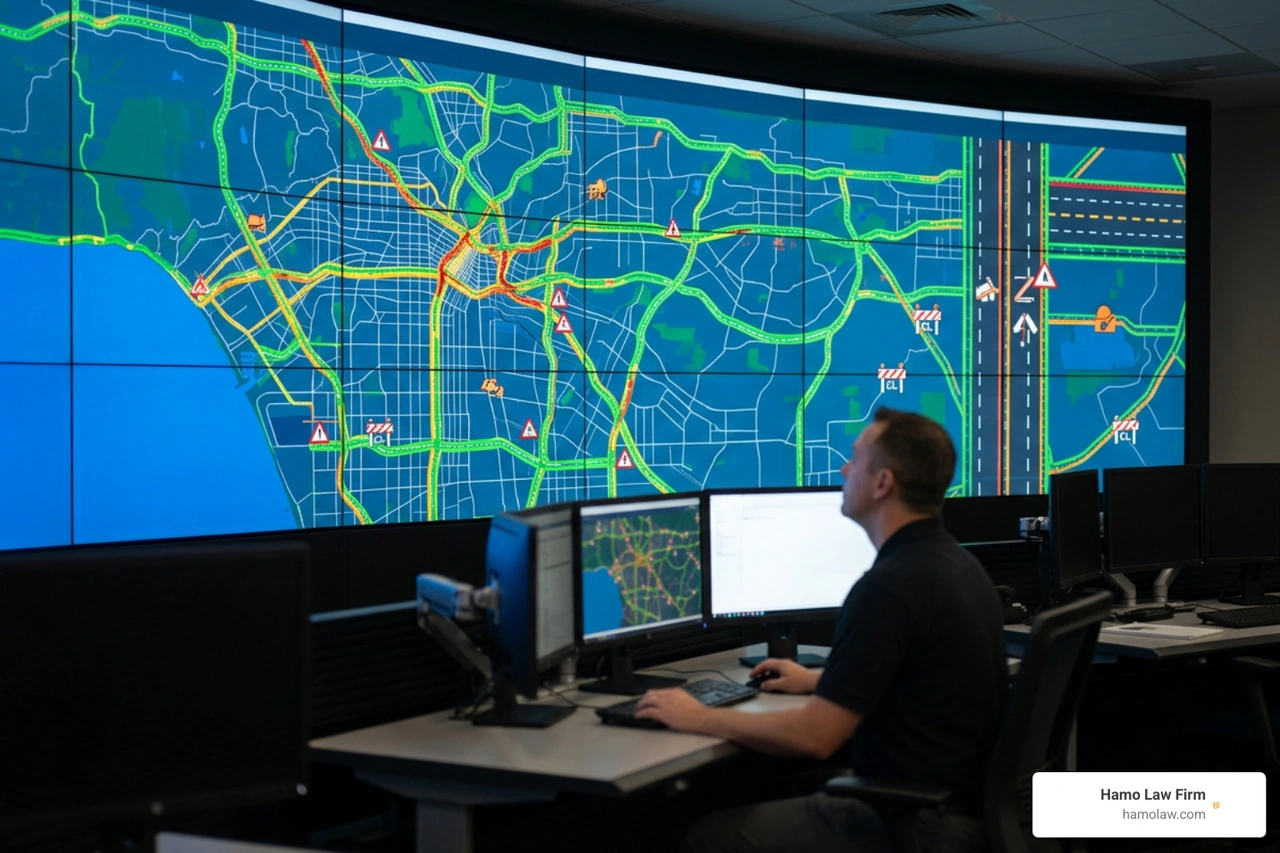 digital traffic monitoring system displaying real-time highway updates digital traffic monitoring system displaying real-time highway updates
