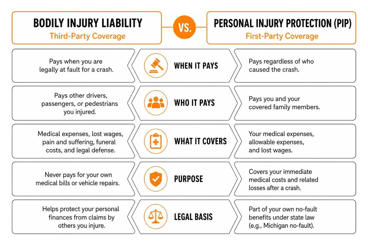 comparison between bodily injury liability and personal injury protection comparison between bodily injury liability and personal injury protection