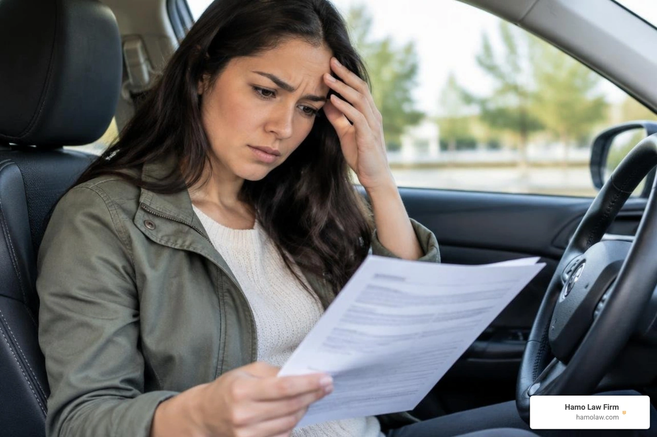 driver reviewing an auto insurance policy driver reviewing an auto insurance policy