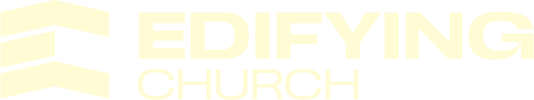 Edifying Church logo featuring stylized architectural shapes and bold text.