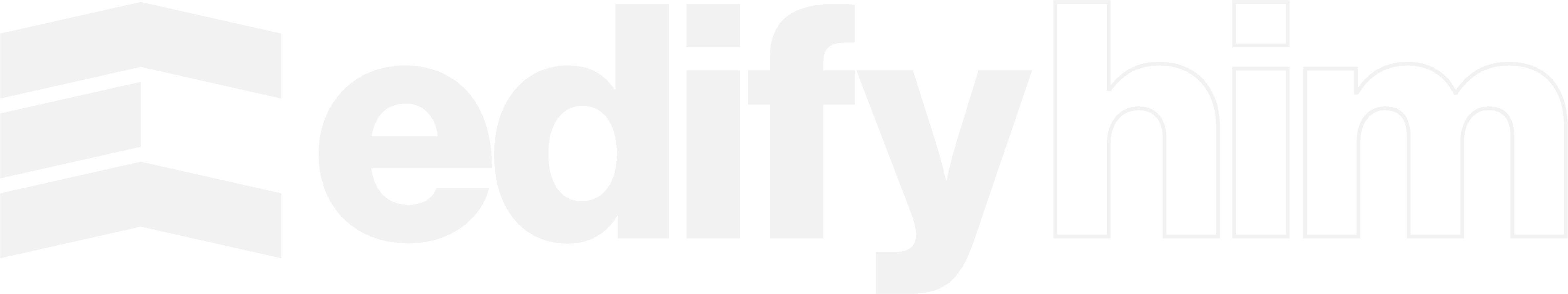 EdifyHim logo with a stylized three-chevron icon to the left of the word.