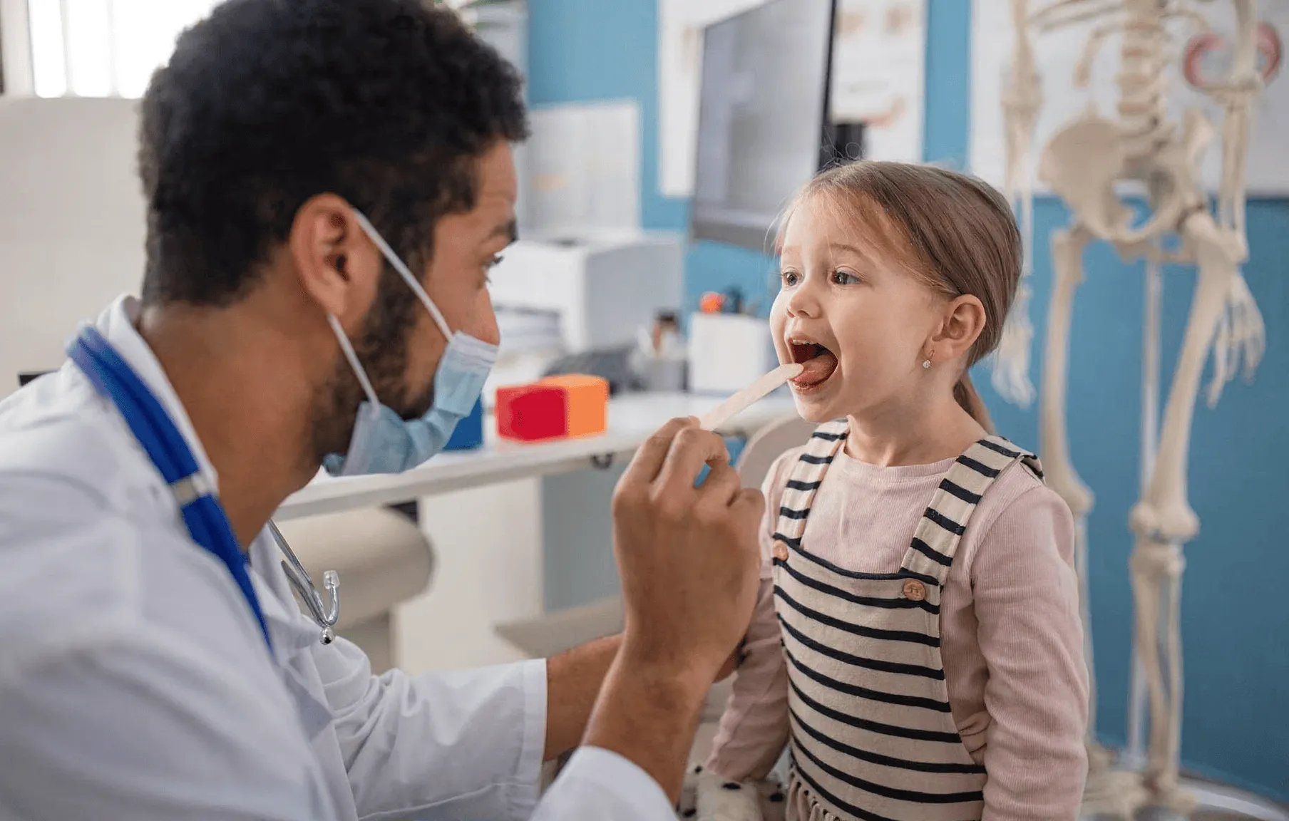 Child having an orthodontic examination