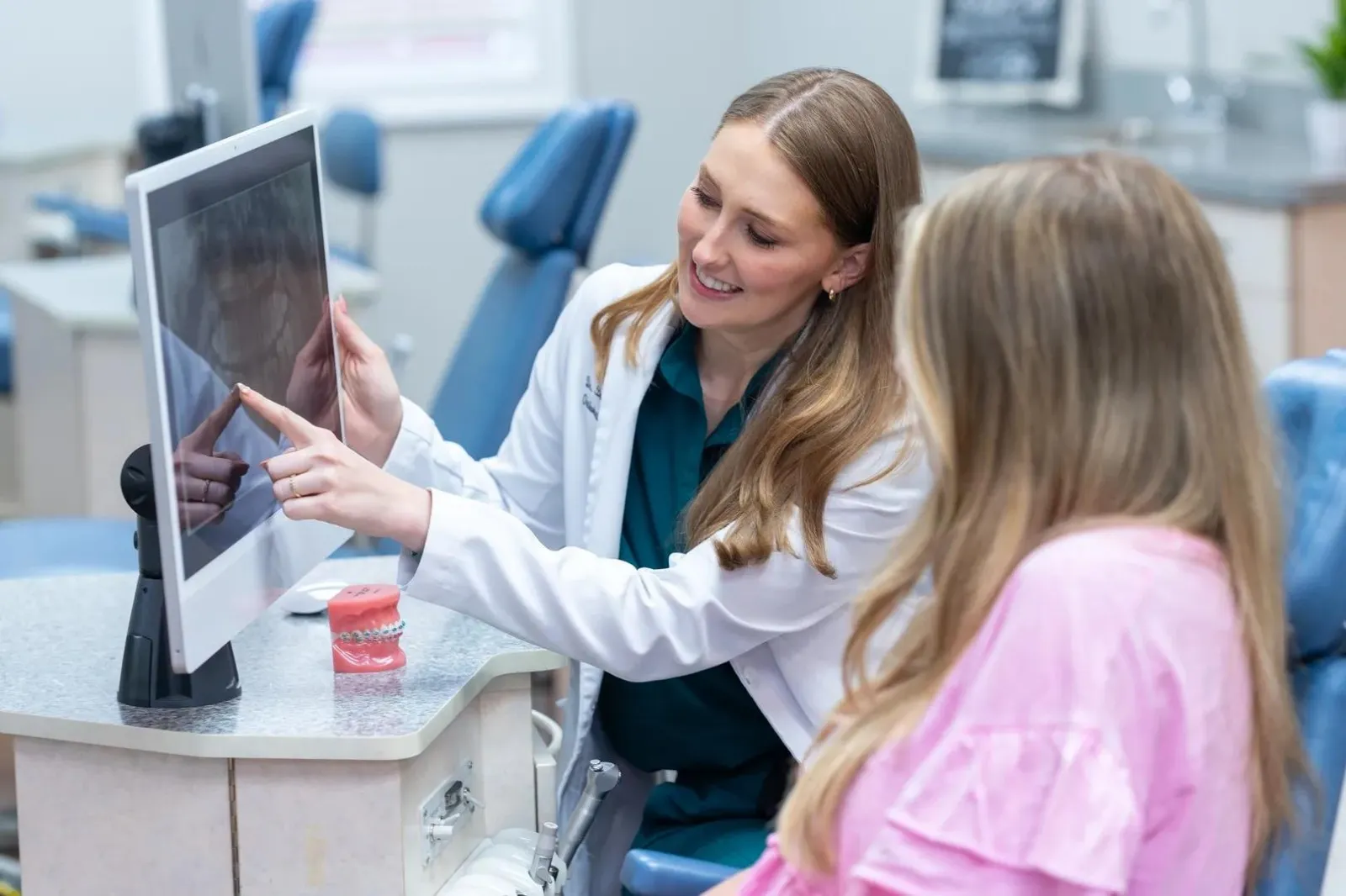 Orthodontic consultation with patient