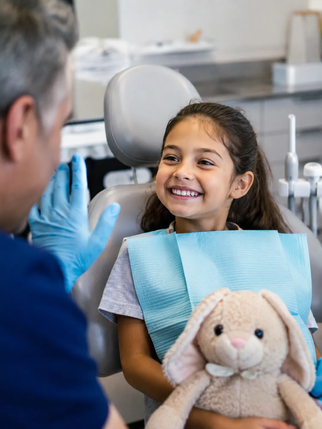 Child during an early orthodontic evaluation at Kendrick Orthodontics