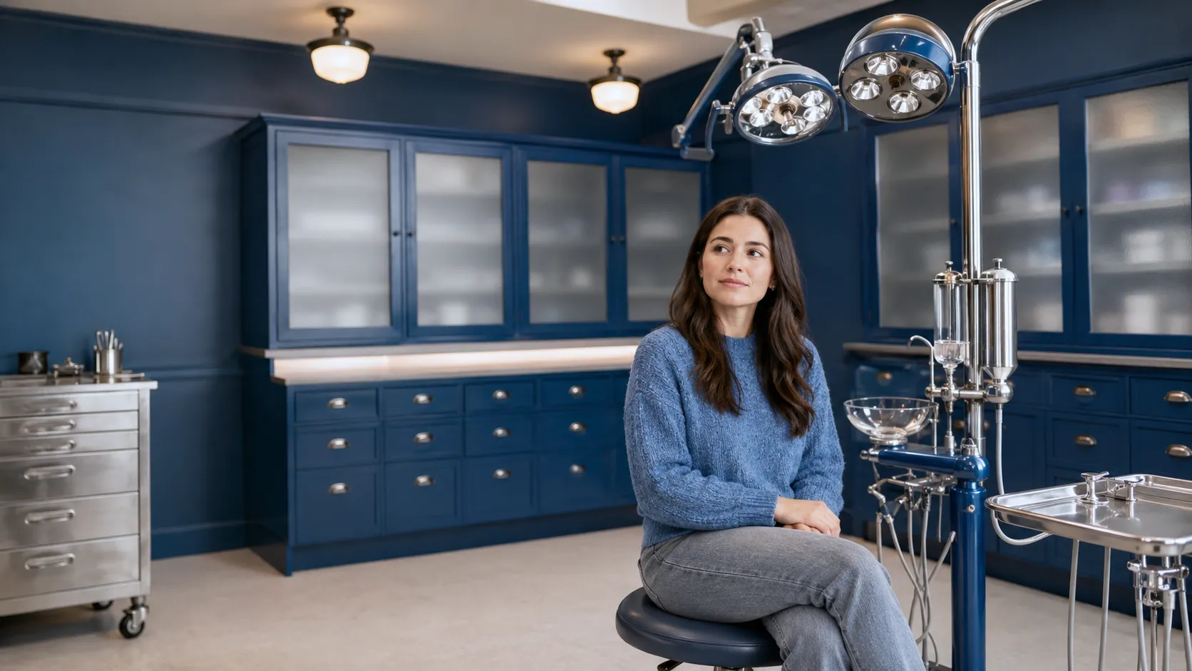 Patient in orthodontic treatment room for MARPE and palatal expander care