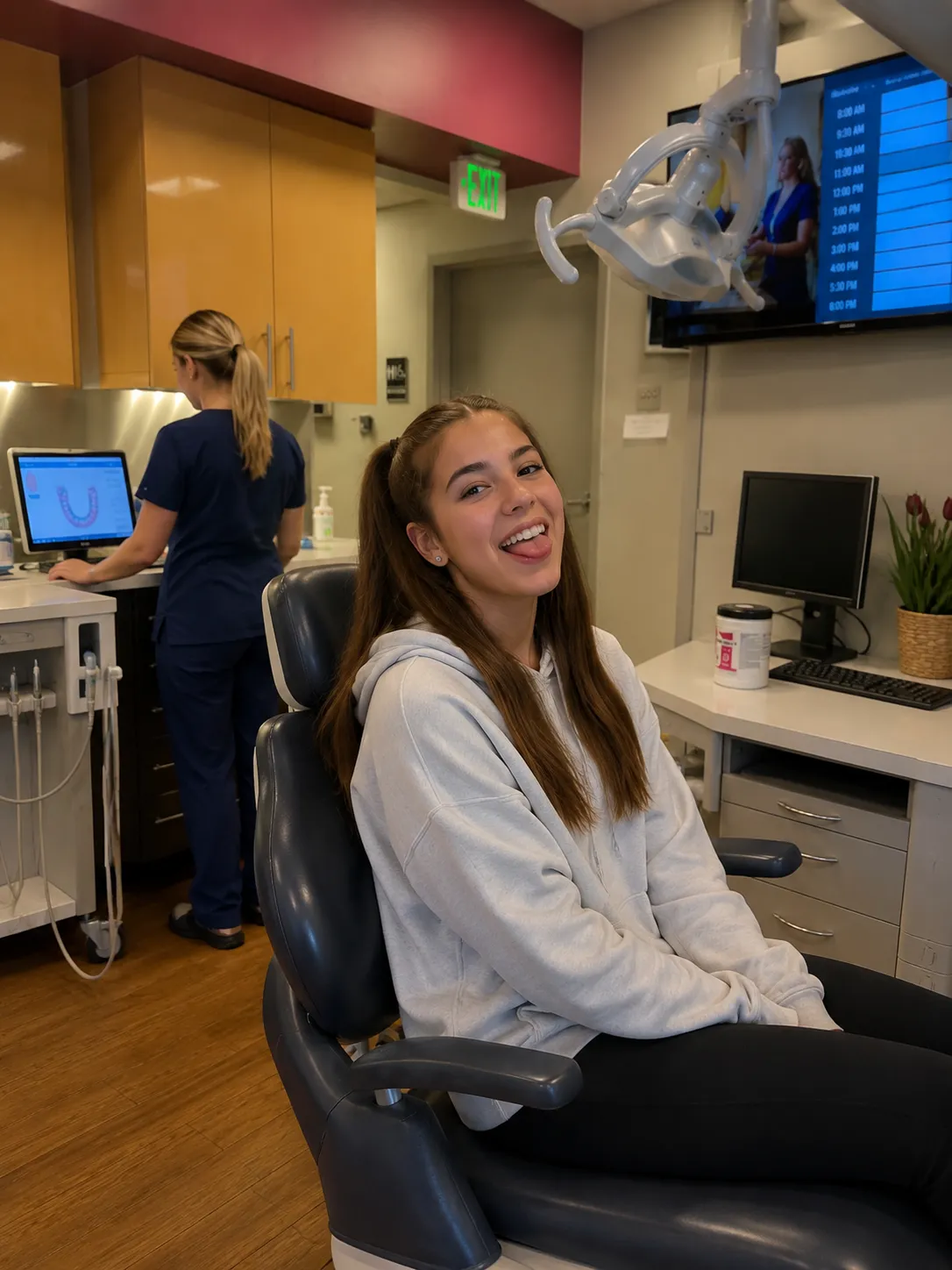 Patient smiling after open bite evaluation at Kendrick Orthodontics in Kissimmee,