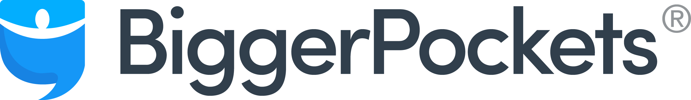BiggerPockets brand logo with blue icon and black text.