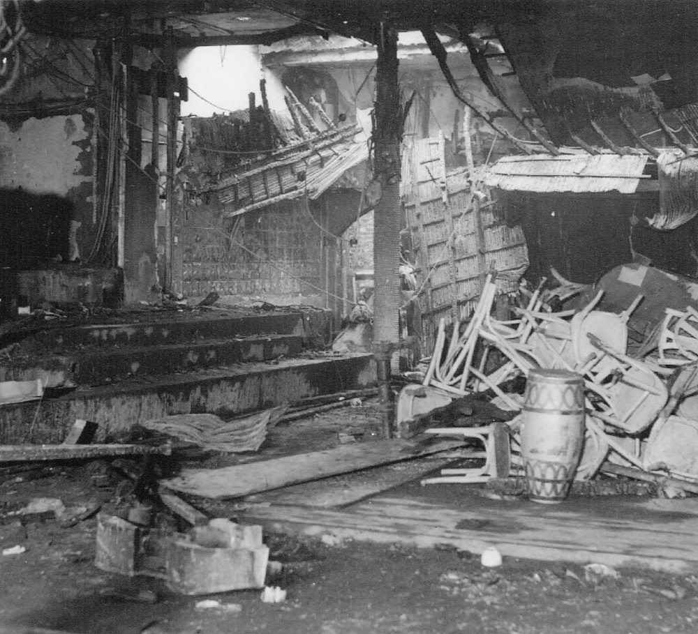 Internal picture post fire showing damage