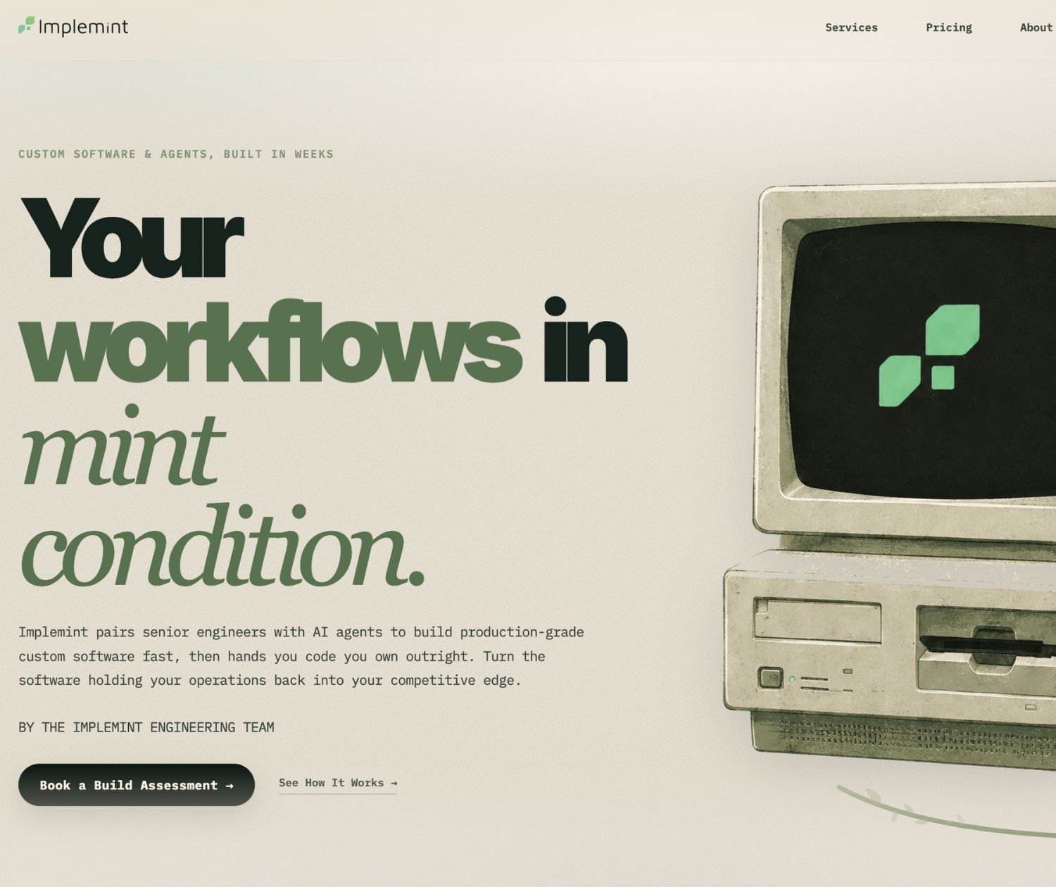Implemint website homepage built by IgnisOne