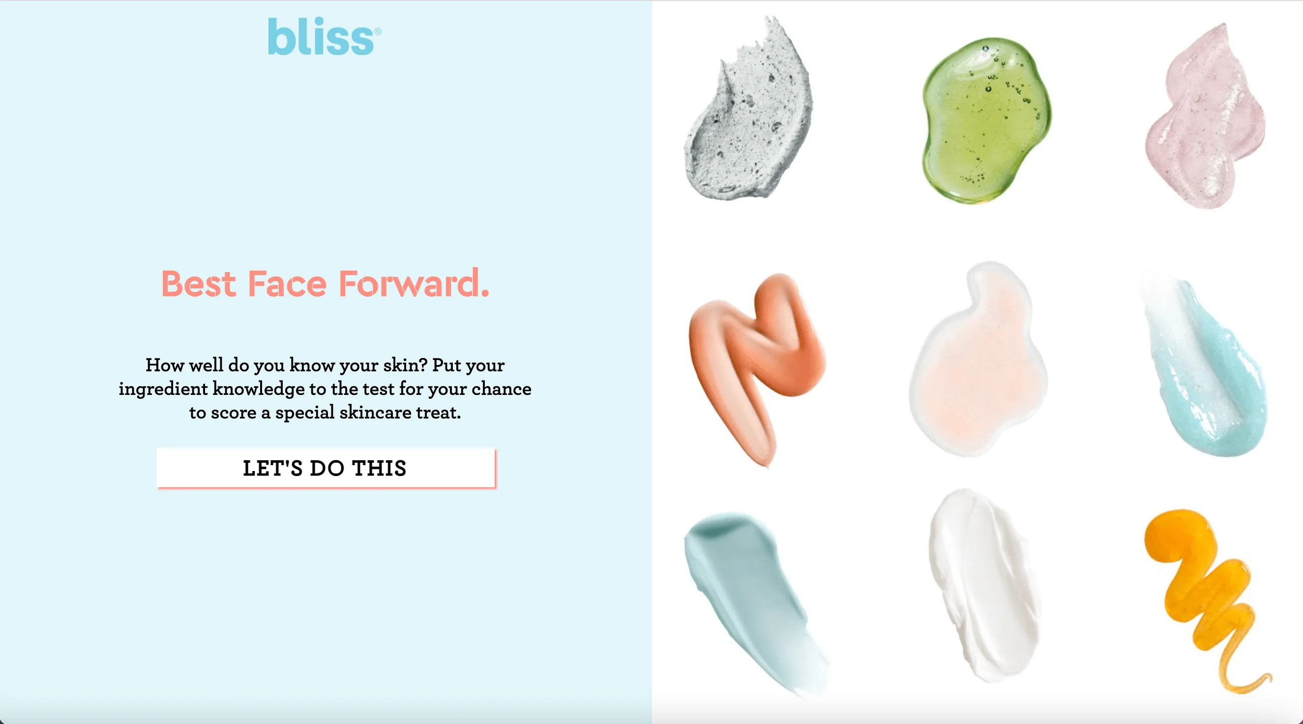 Bliss Skincare Quiz