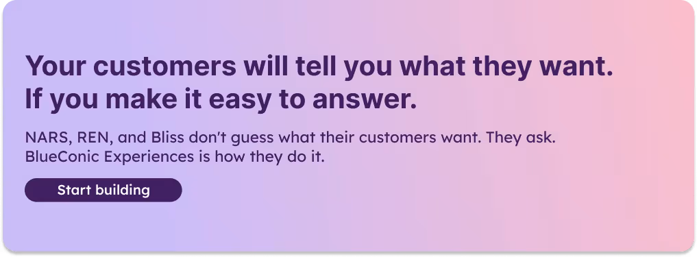 Skin care marketing strategy tool CTA for interactive experiences by BlueConic