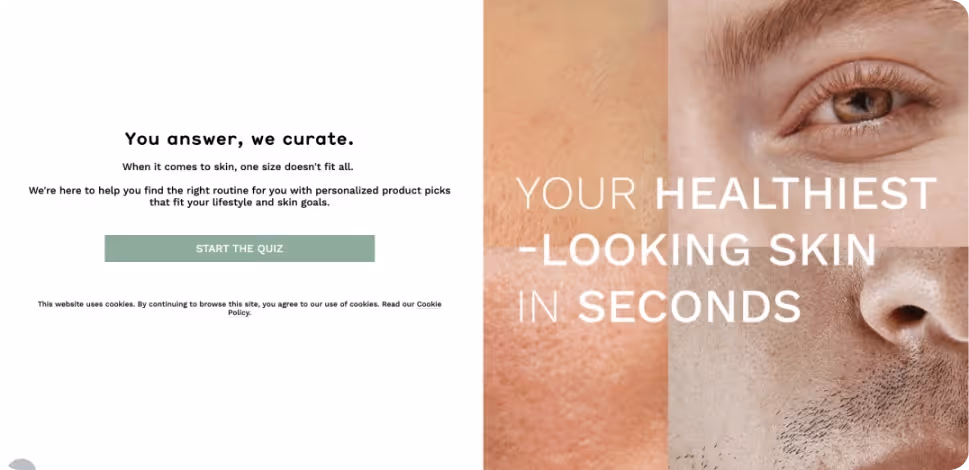 A graphic of the REN skincare marketing quiz