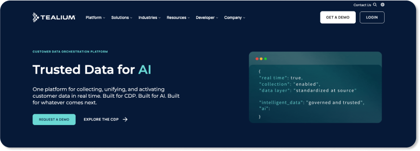 Tealium's homepage image