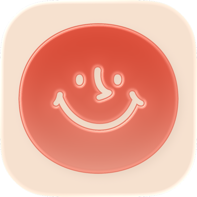 The Hōbi app icon — a warm terracotta smiling face.