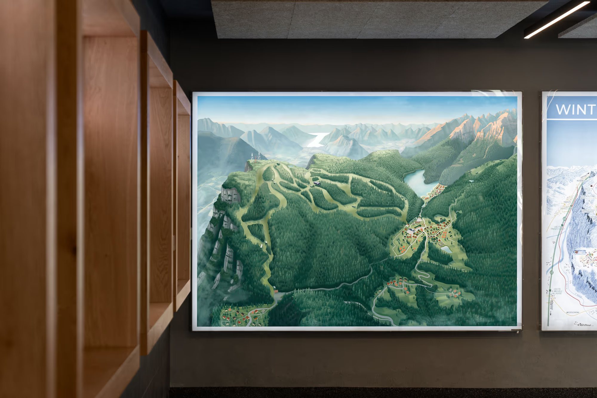 The Paganella Bike Park map displayed in a lightbox at the resort