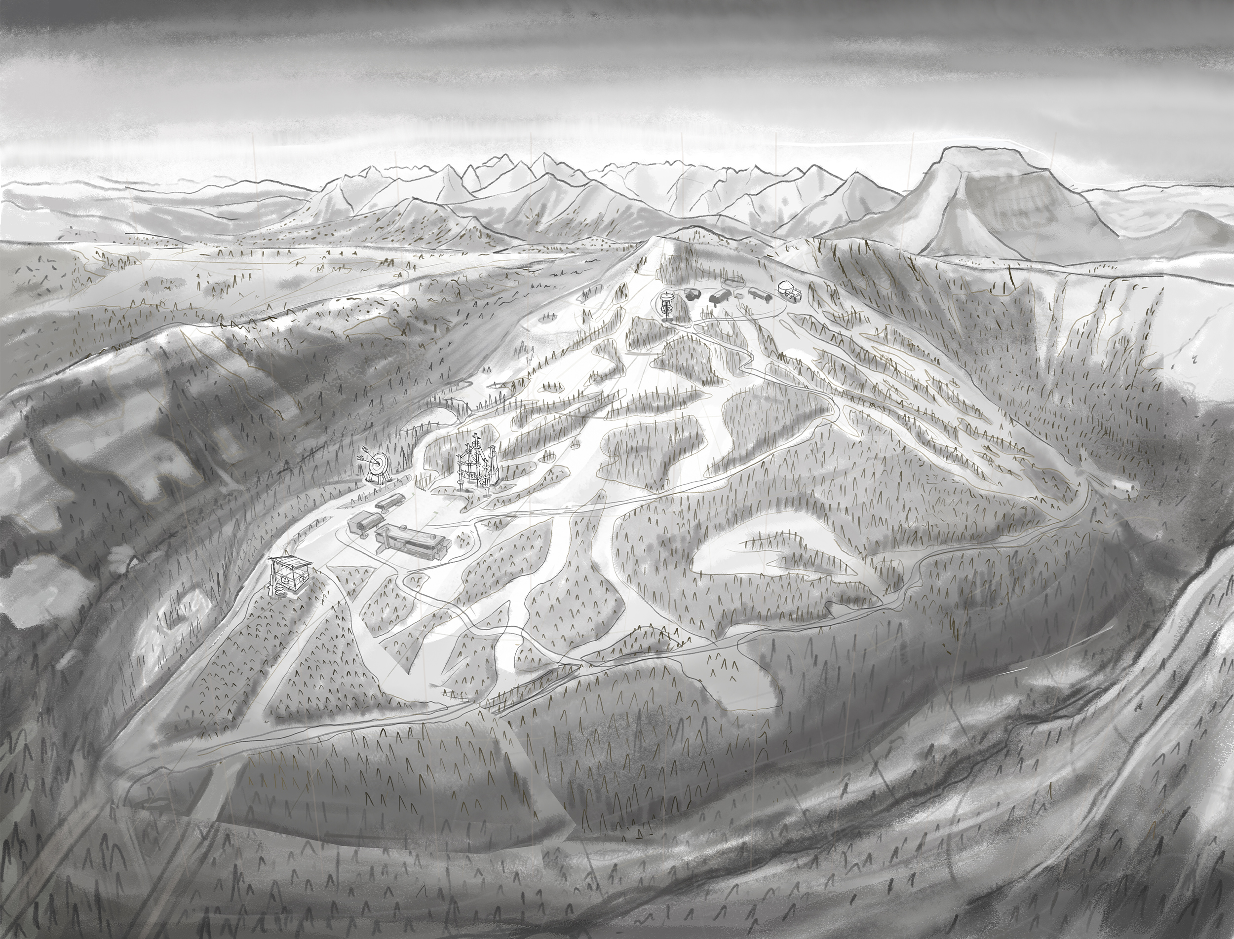 Terrain sketch stage of the Emberhouse mapping process