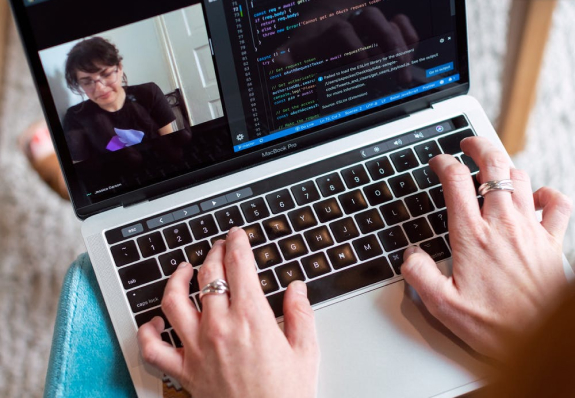 Hands in a keyboard