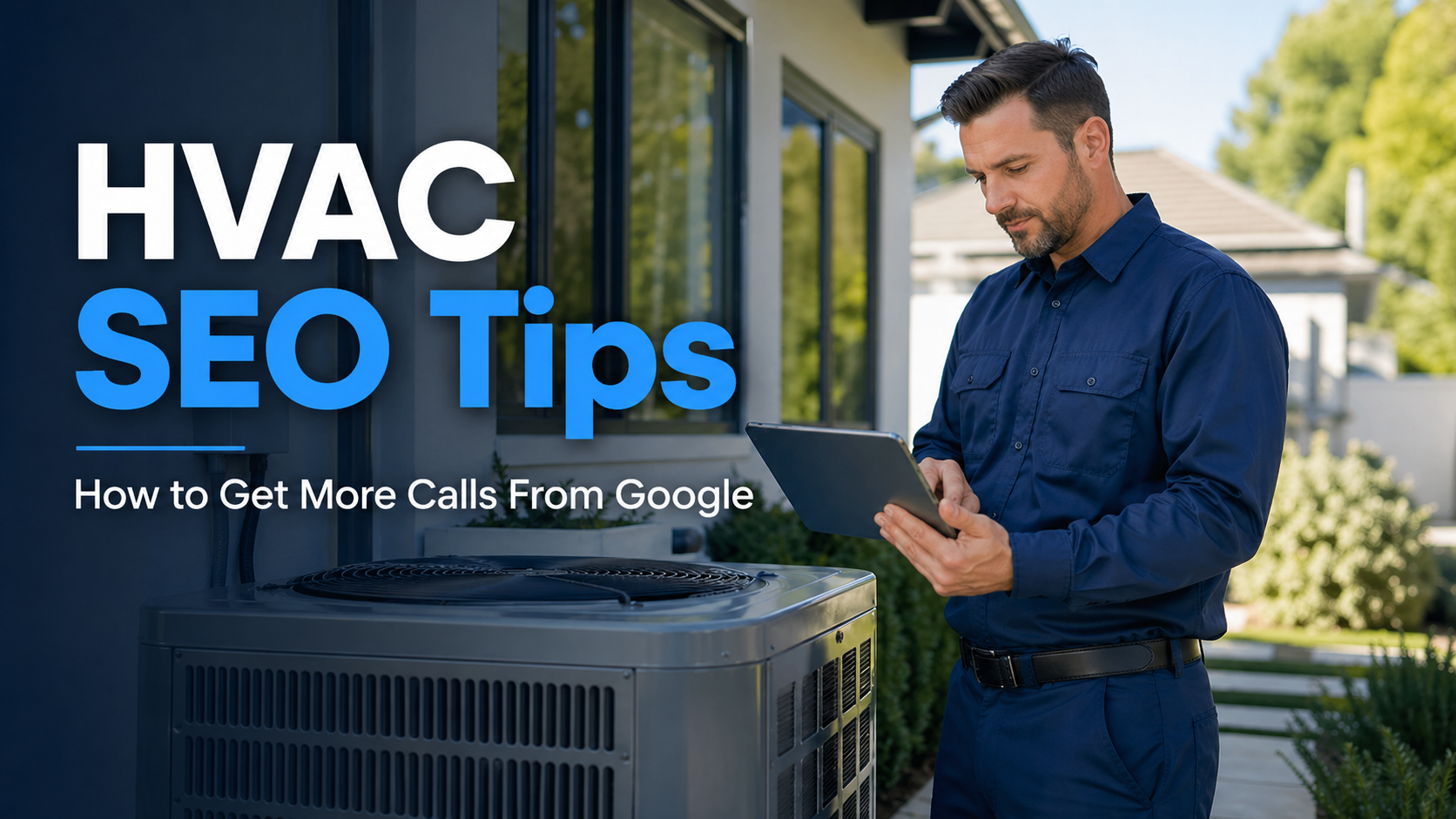 HVAC technician repairing air conditioning unit representing HVAC marketing and lead generation for service businesses in Canada