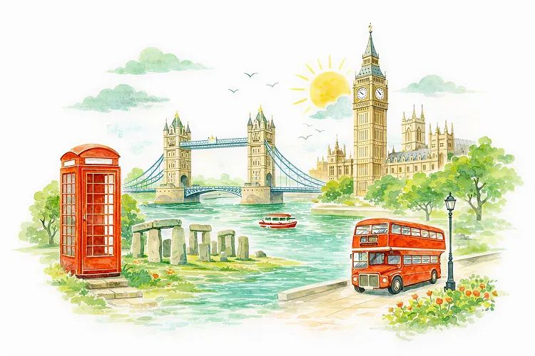 London's Big Ben and Tower Bridge for Landly unlimited prepaid UK eSIM data.