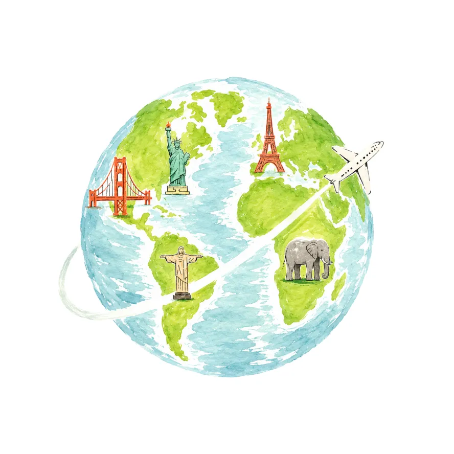 Global travel landmarks with seamless eSIM connectivity for travelers abroad.