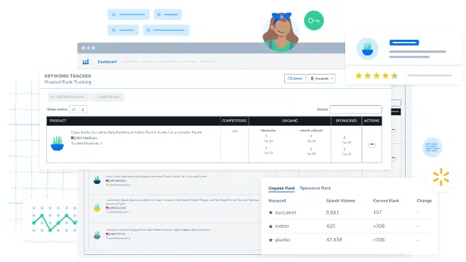 Helium 10 keyword tracker dashboard monitoring organic and sponsored Amazon keywords