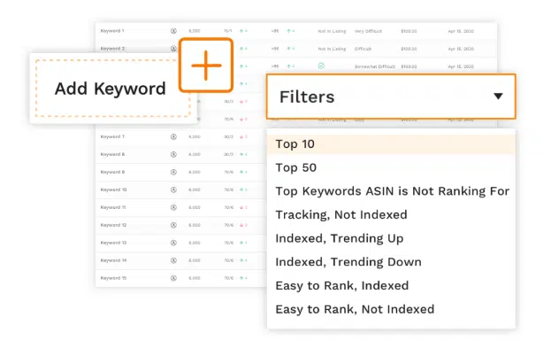Jungle Scout keyword rank tracker charting multiple Amazon keywords on one graph