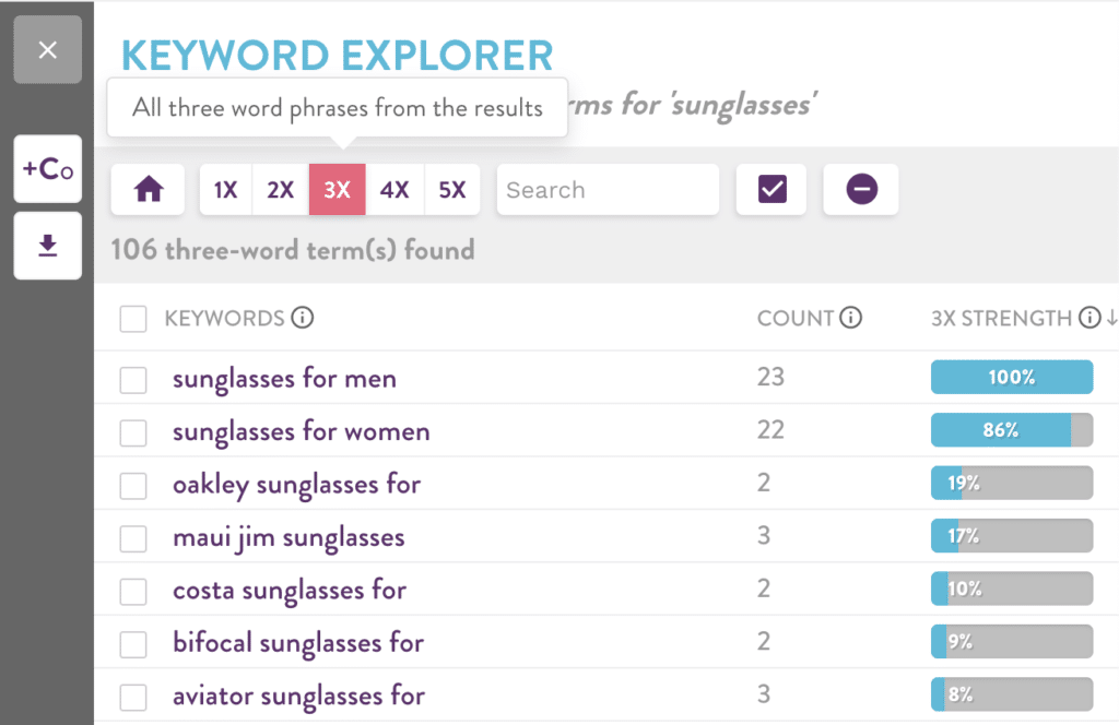 Merchantwords keyword research tool.