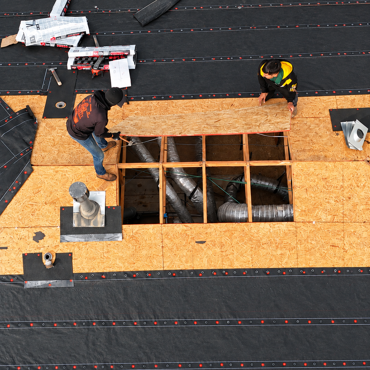 image of roof being repaired
