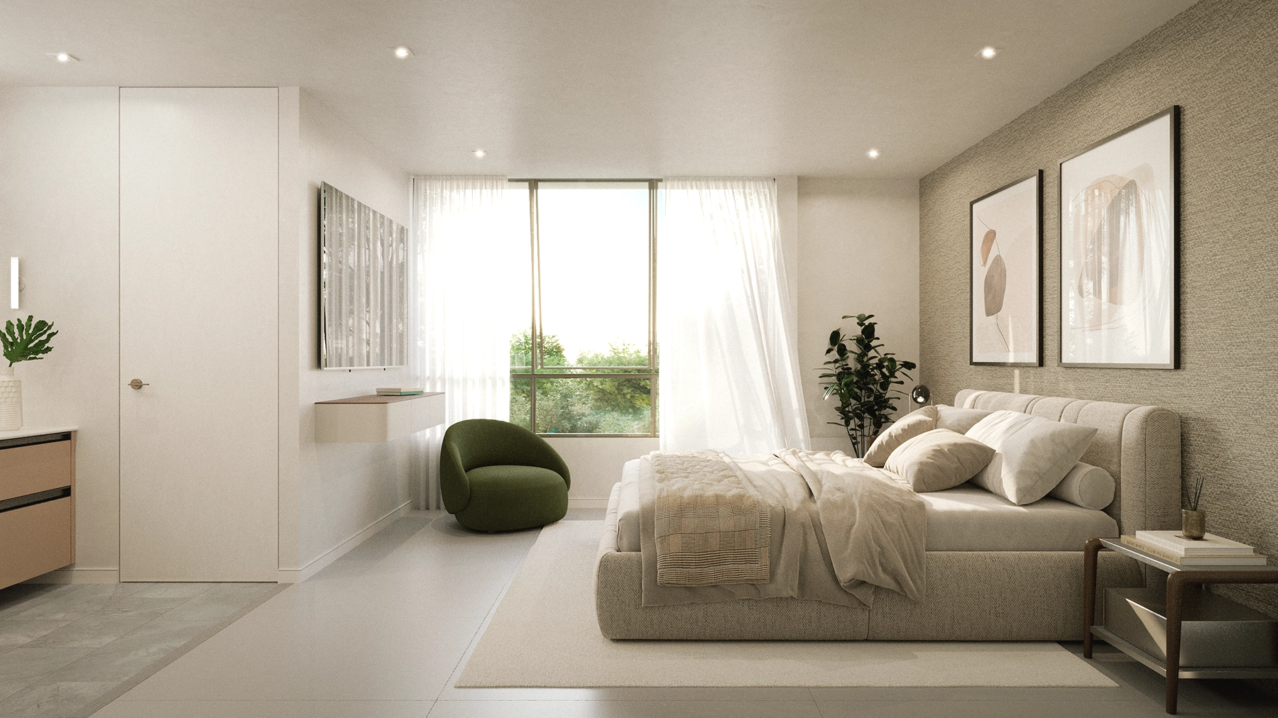 Habitación principal de casa en Garden View, con luz natural subtancial.