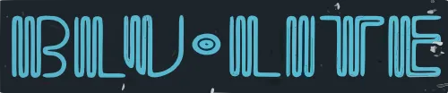 BlueLight text logo with stylized cyan lettering on a dark background.
