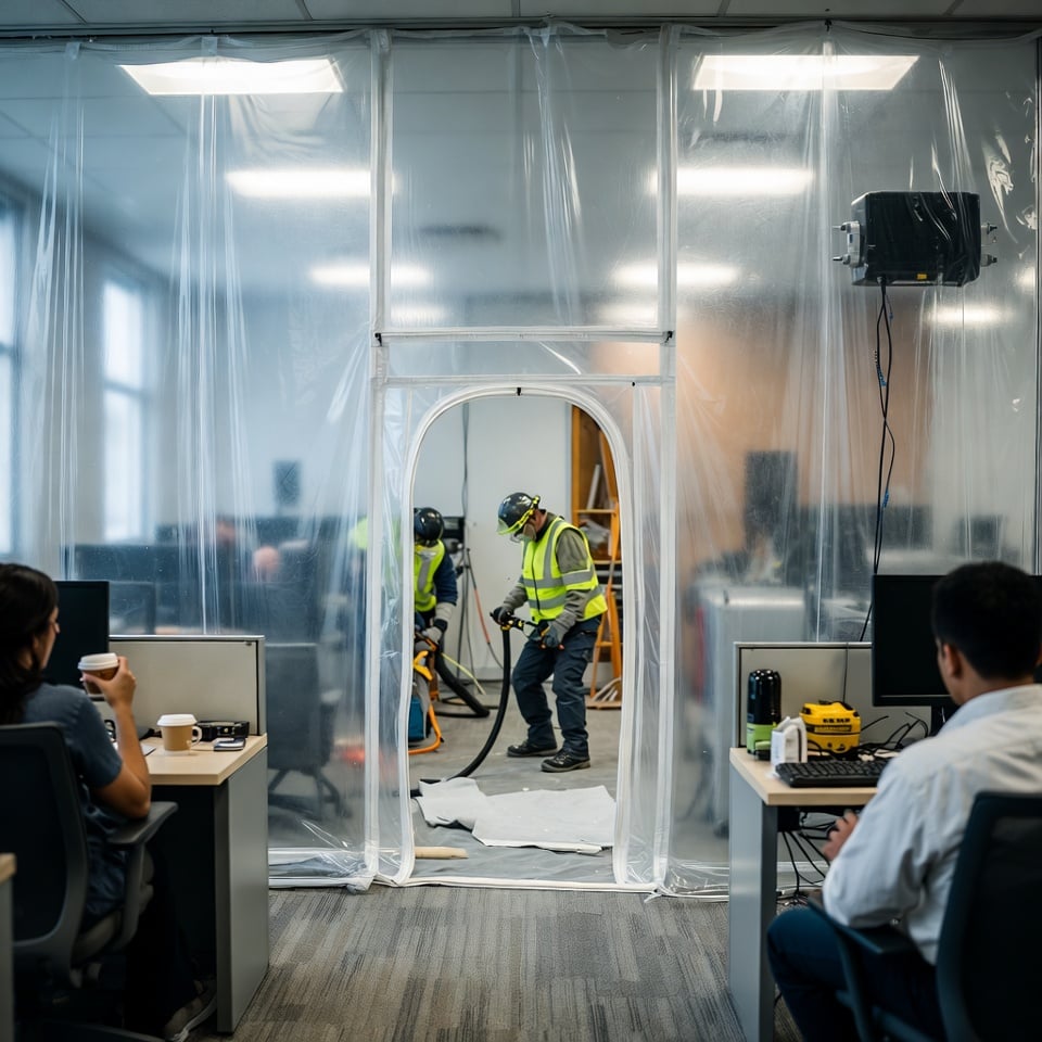 Skid steer handling interior demolition debris