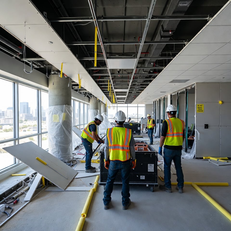 Project manager inspecting demolition progress