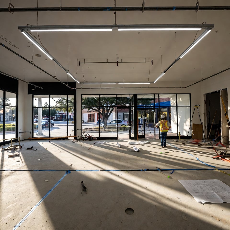 Concrete cutting and wall removal in an office building