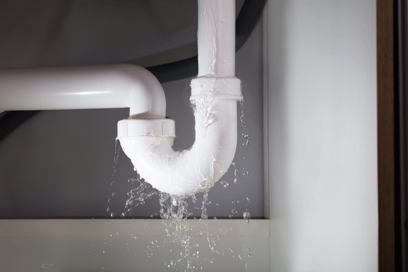 Photo of the leaking sink pipe