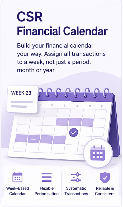 Conceptual illustration for CSR Financial Calendar: a week-based financial calendar