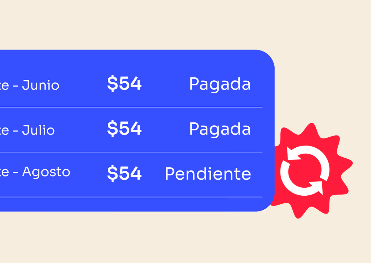 Ejemplos de cobros recurrentes por mes de Tilopay