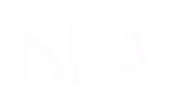 White uppercase letters 'N', 'I', 'Y', 'A' on a black background.
