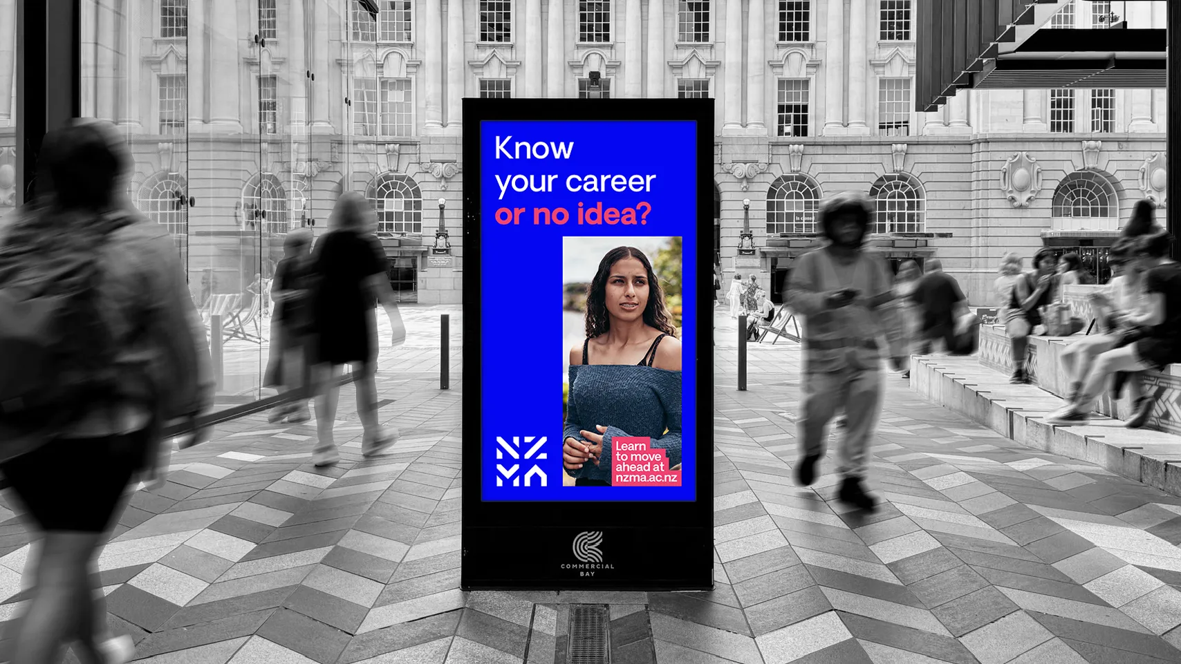 NZMA outdoor ad from the Learn to move ahead campaign