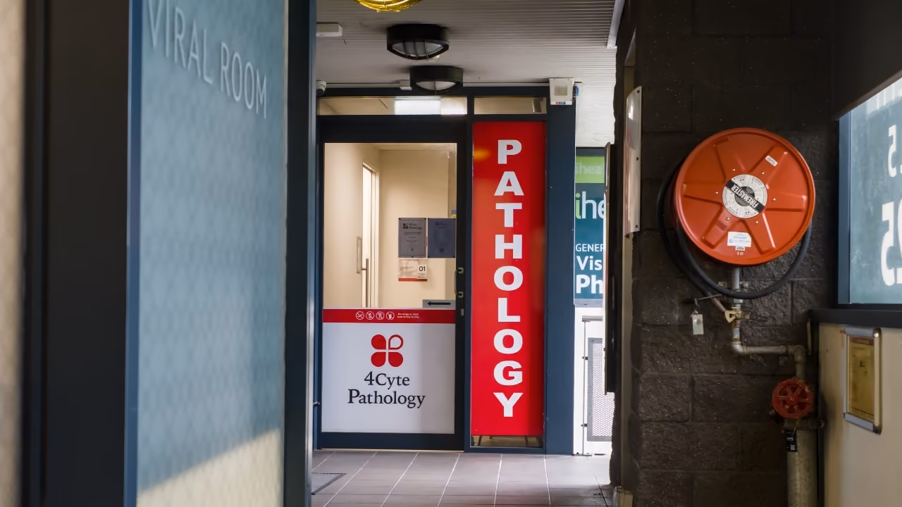 Pathology clinic directly outside iHealth's front door.