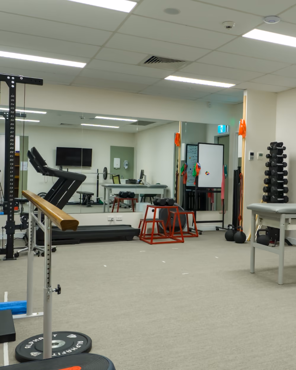 iHealth's on-site gym facility.