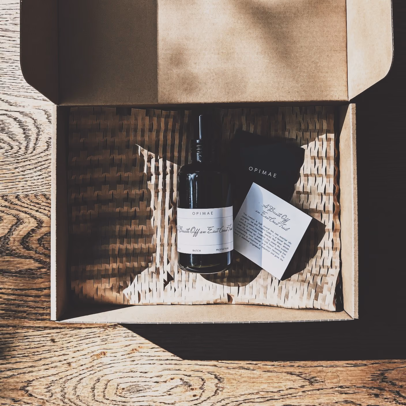 Bottle of Morning Yoga in the Easter Townships room perfume in a box