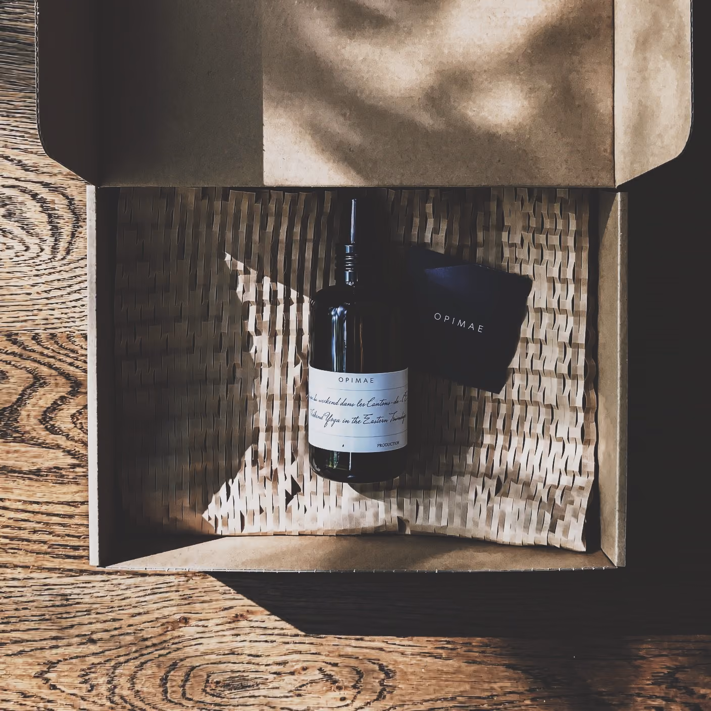 Bottle of Morning Yoga in the Easter Townships room perfume in a box