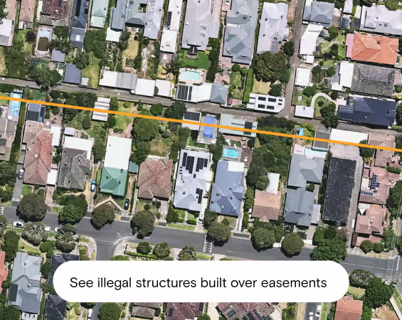 View easement data in Landcheckers Premium Property Report