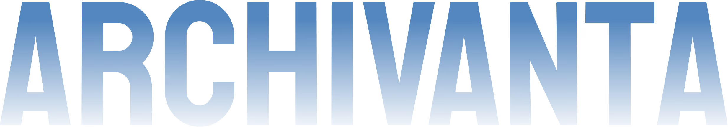 ARCHIVANTA text in bold blue uppercase letters on a transparent background.