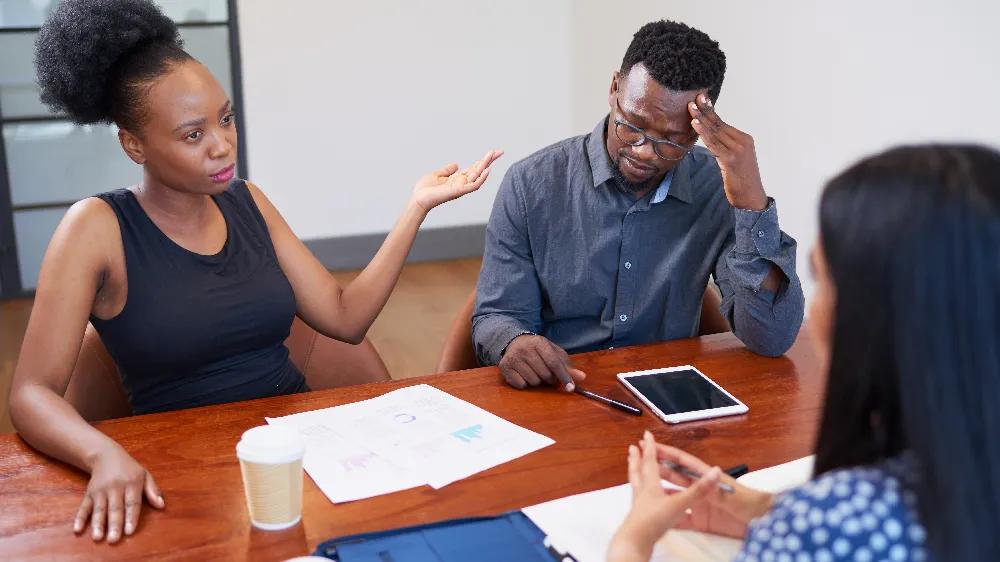 Real Estate Resolutions _ a couple in difficult divorce mediation 