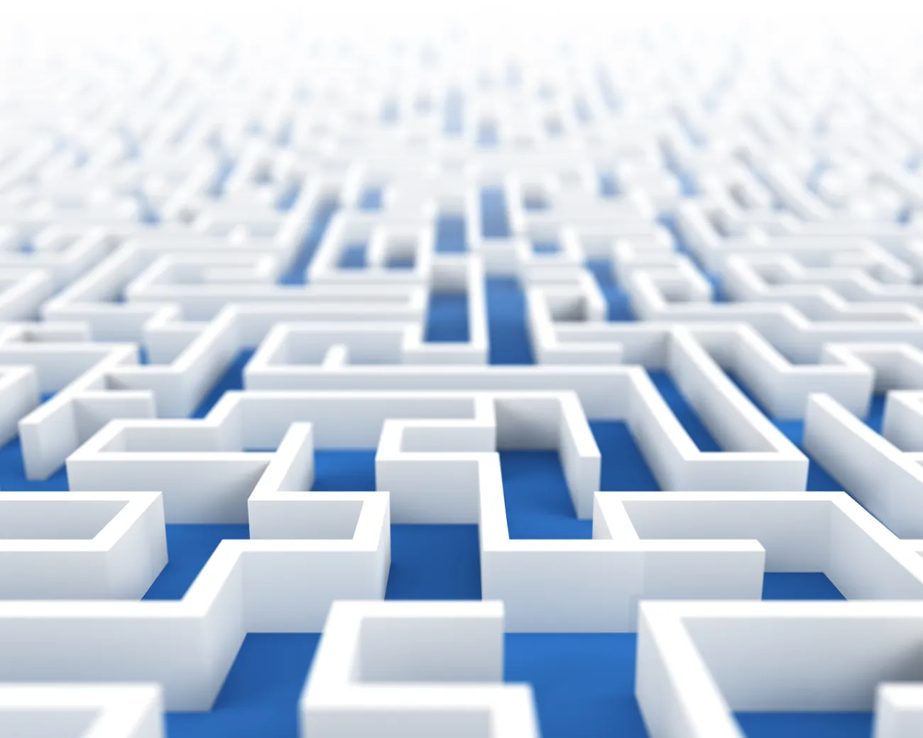 blue and white maze on the contact page for real estate resolutions